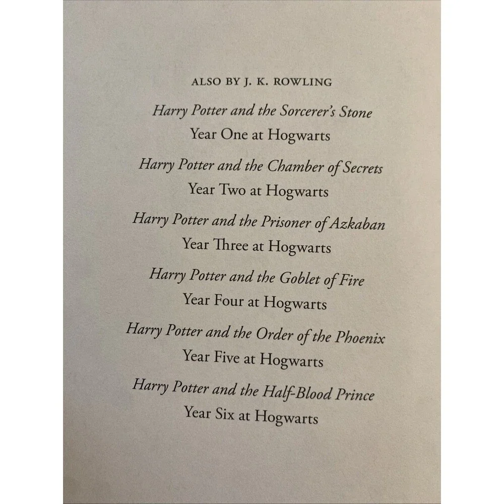 Harry Potter and the Deathly Hallows J. K. Rowling 1st Edition 2007 HC No Cover